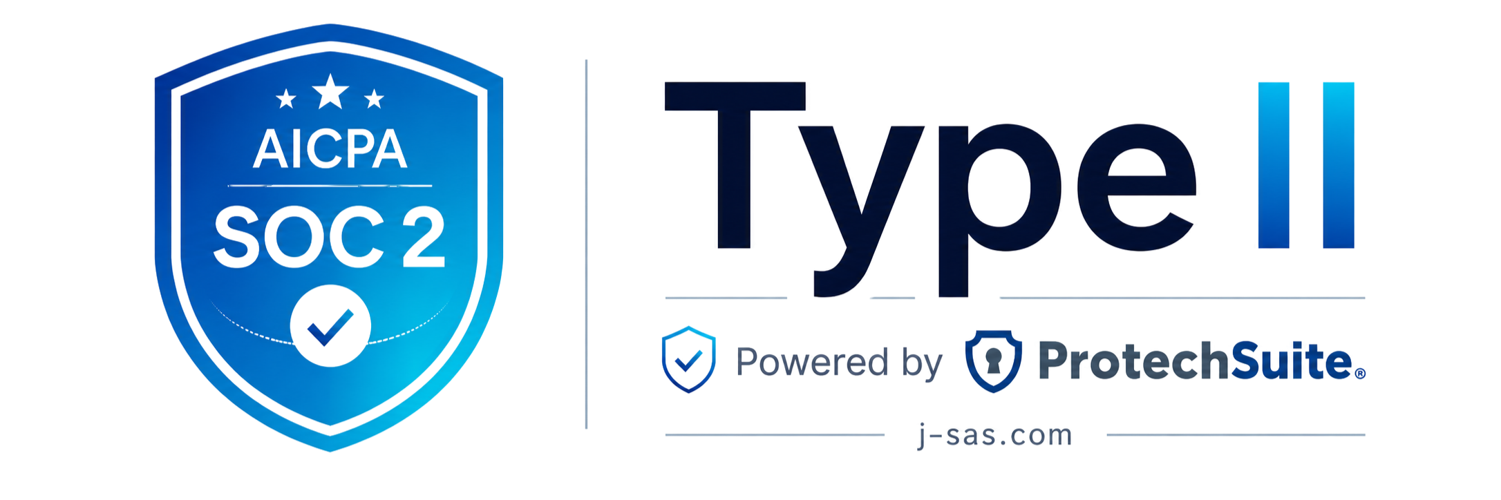 SOC 2 Type II badge, powered by ProtechSuite